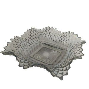 Vintage 1970s Federal Carnival Glass Smoke Iridescent Candy Dish